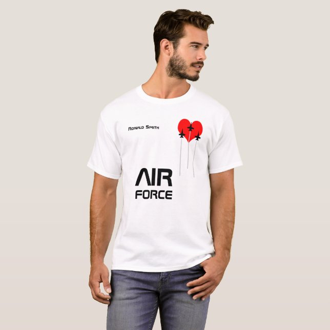 T-shirt Air Force Red Heart drôle personnel (Devant entier)