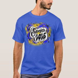 T-shirt Airbrush Senior 2025 Custom Blue & Yellow Shirt