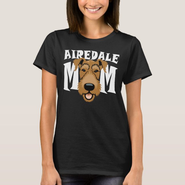 T-shirt Airedale Maman Cute Airedale Terrier Chien Maman F (Devant)
