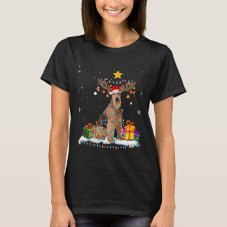 T-shirt Airedale Terrier Chien Noël Reindee Noël