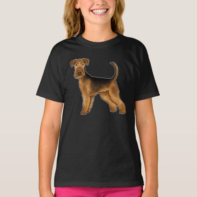 T-shirt Airedale Terrier Cute Bingley Terrier Chien Dessin (Devant)