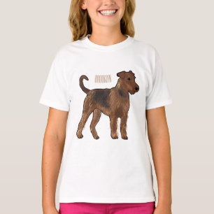 T-shirt Airedale terrier dog cartoon