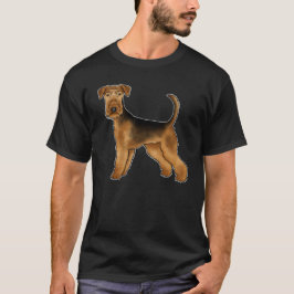 T-shirt Airedale Terrier mignon Caricature Chien Bingley T