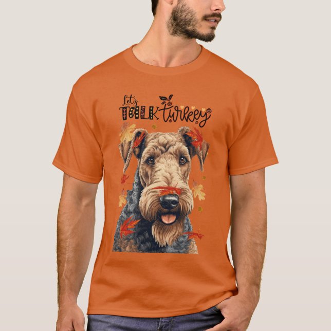 T-shirt Airedale Terrier Parlons Turquie Drôle Amoureux ch (Devant)