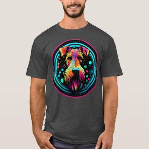 T-shirt Airedale Terrier Visage Cosmique Chien Chien Chien