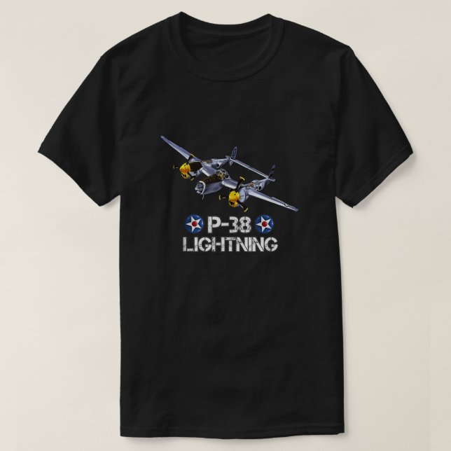 T-shirt Airpla américain P-38 Lightning Fighter de la Seco (Design devant)