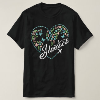 T-shirt Airplane Mode Women Love Heart Graphic Adventure 
