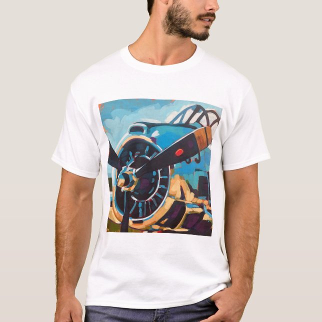 T-shirt Airplane Painting - Gift for Aviation Enthusiasts (Devant)