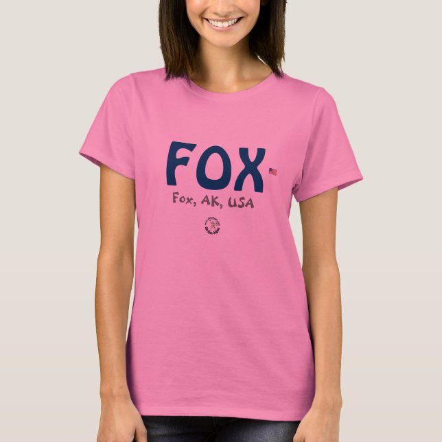 T-shirt AirportFun, rose de RENARD de drapeau (Devant)
