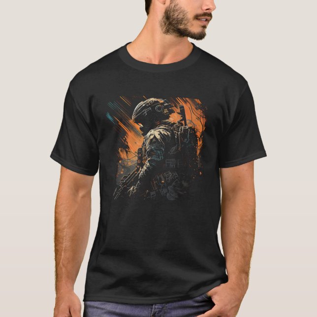T-shirt Airsoft Game  Graphic Tees for Men Boys Airsoft (Devant)