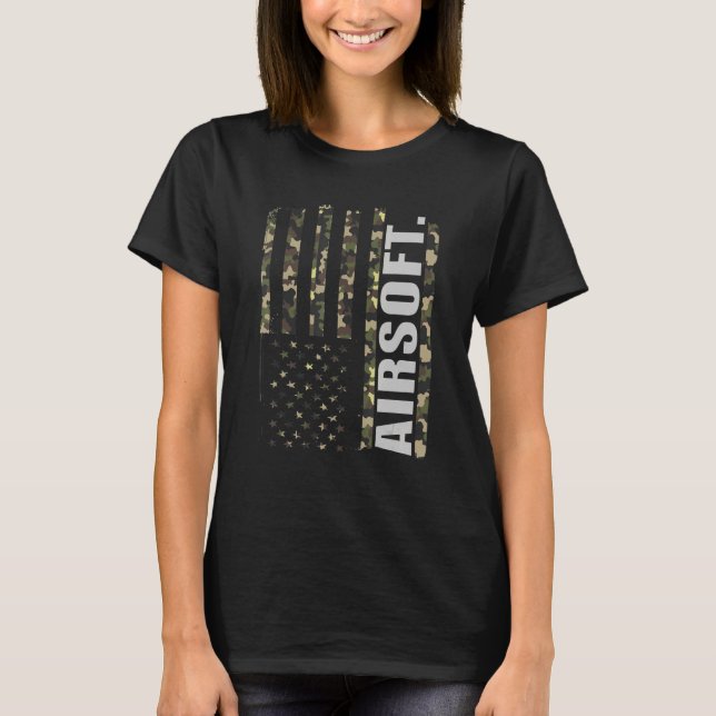 T-shirt Airsoft Tirer Sports Amateurs De Base Gun (Devant)