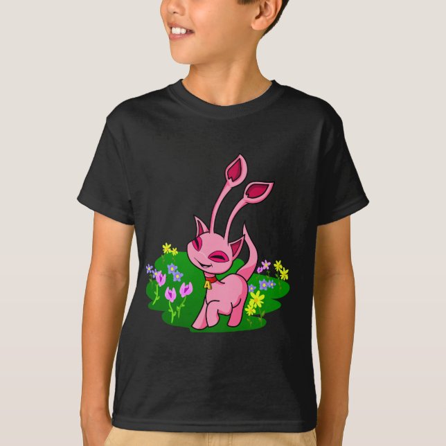 T-shirt Aisha rose caracolant par des fleurs (Devant)