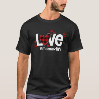 T-shirt AIVE Mamaw Life Buffalo Plaid Red Flannel Coeur Va