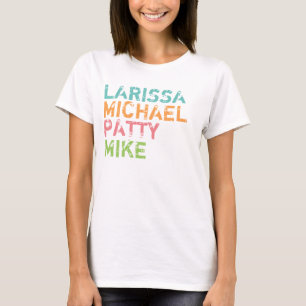 T-shirt ajouter des membres de famille nom typographie cou