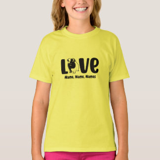 T-shirt Ajouter des noms ou du texte, Guinée Pig LOVE sur