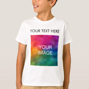 T-shirt Ajouter Image Photo Texte Personnalisé Modèle Enfa