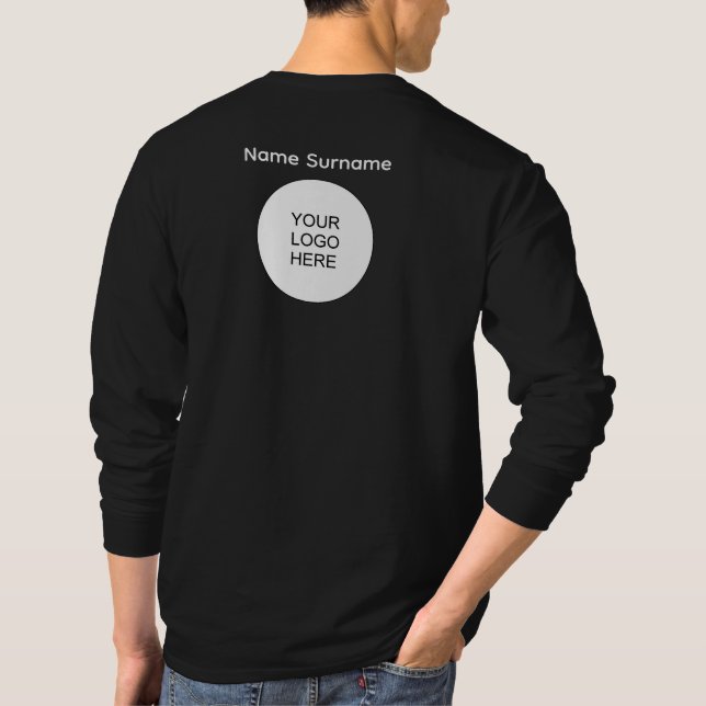 T-shirt Ajouter Le Logo Ici Design Avant Et Arrière Mens L (Dos)