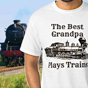 T-shirt Ajouter le nom Plages Train à vapeur Grand-père gr