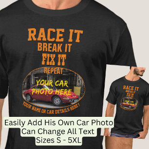T-shirt Ajouter Le Nom Son Texte De Photo De Voiture, Race