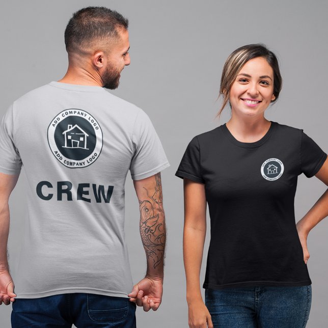 T-shirt Ajouter un employé de l'entreprise de logo personn (Your Business Logo Real Estate Agents Crew T-Shirt)