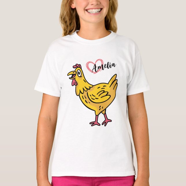 T-shirt Ajouter un nom aux poulets Anniversaire Cadeau, ch (Devant)