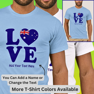 T-shirt Ajouter un nom Modifier le texte - Blue Love Austr