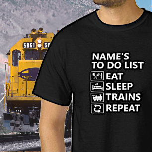 T-shirt Ajouter un nom Train de sommeil de l'alimentation 