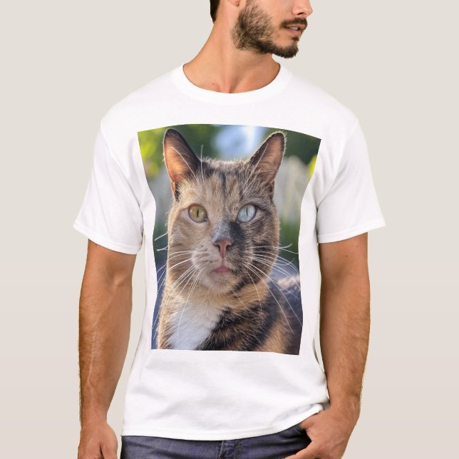 T-shirt Ajouter une Personnaliser photo de chat (Devant)