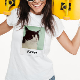 T-shirt Ajouter Votre Animal Photo Retro Instantané Caméra