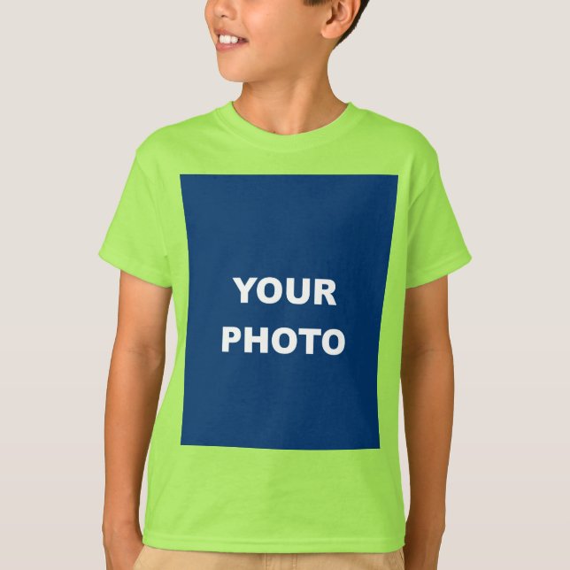 T-shirt Ajouter Votre Image Photo Logo Lime Green (Devant)