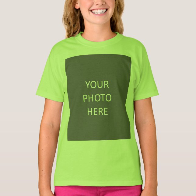 T-shirt Ajouter Votre Image Photo Logo Lime Green (Devant)