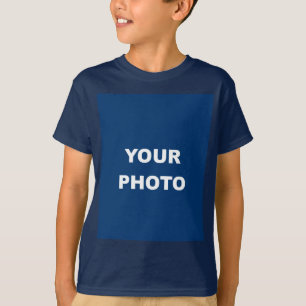 T-shirt Ajouter votre image Photo Logo Marine Blue