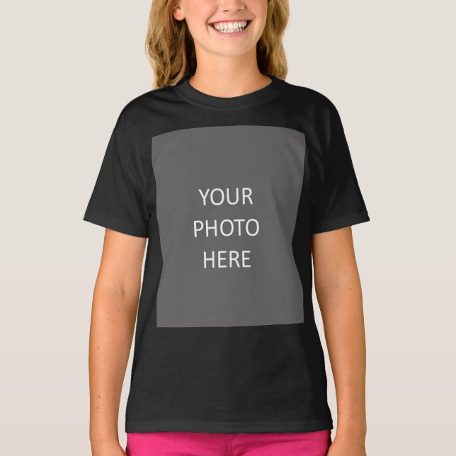 T-shirt Ajouter votre image photo logo noir (Devant)