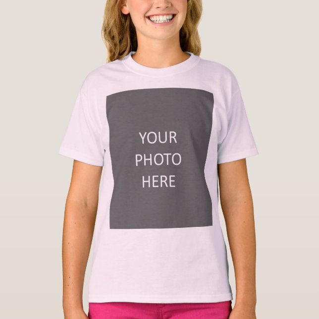 T-shirt Ajouter Votre Image Photo Logo Pale Rose (Devant)