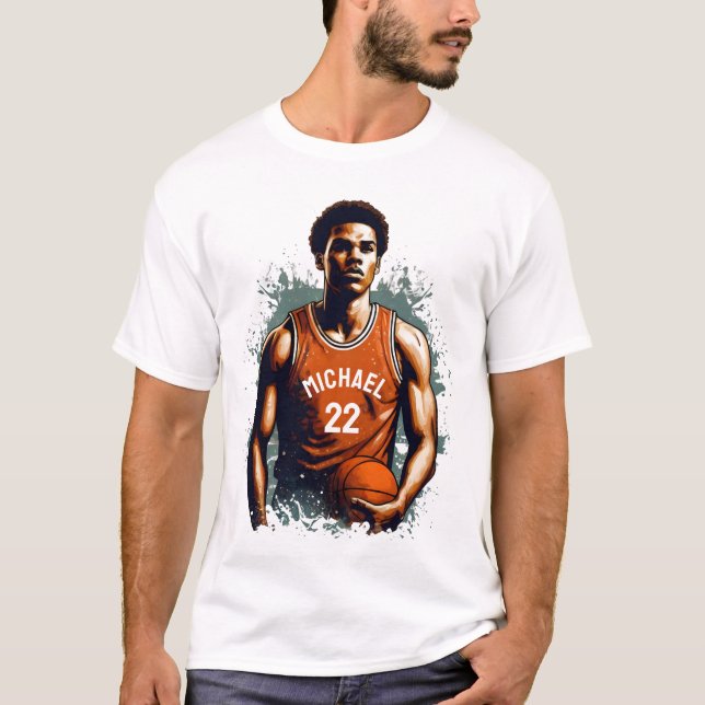 T-shirt Ajouter Votre Nom Et Numéro Joueur De basket Perso (Devant)