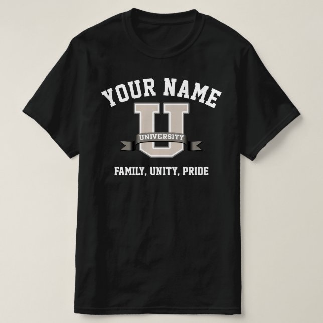 T-shirt Ajouter votre nom University Funny Family Pride (Design devant)