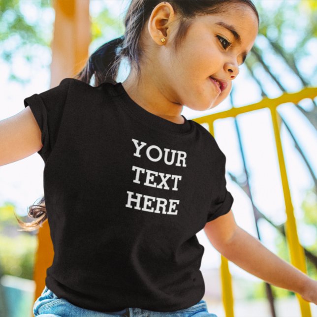 T-shirt Ajouter votre propre texte personnalisé ici noir e (Créateur téléchargé)