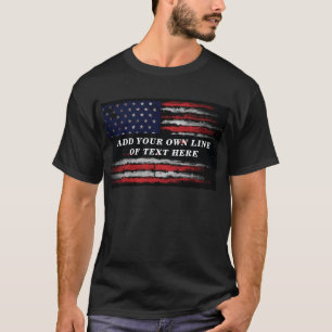 T-shirt Ajouter votre propre texte sur grunge American fla