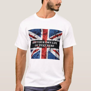 T-shirt Ajouter votre texte sur le drapeau anglais Jeu d'o