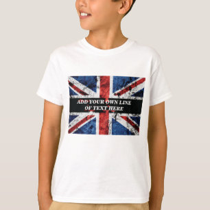 T-shirt Ajouter votre texte sur le drapeau anglais Jeu d'o