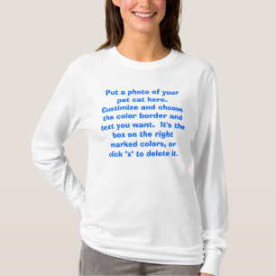 T-shirt Ajoutez la photo de votre chat sur l'avant