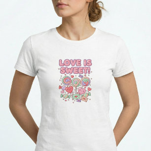 T-shirt ajusté pastel kawaii "L'amour est doux"