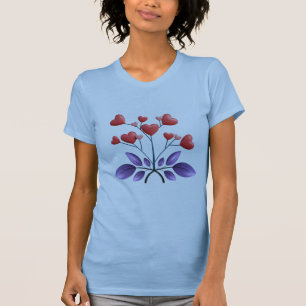 T-shirt ajusté pour femme Heart Blossom Floral Lov