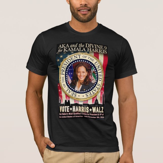 T-shirt AKA & le Divin Nine pour Kamala Harris (Devant)