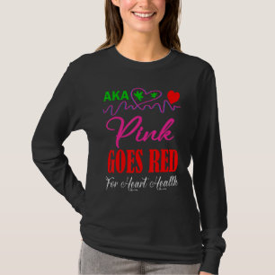 T-shirt Aka Pink Va Rouge Pour La Santé Cardiaque Jolie Fi