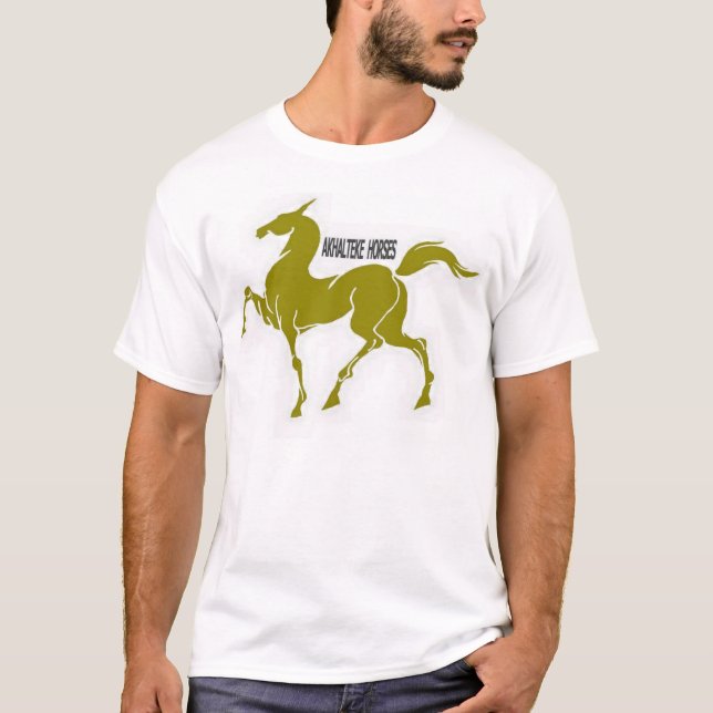 T-shirt Akhal teke cheval d'or art équestre (Devant)