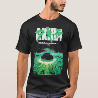 T-shirt Akira Green Japonais Cyberpunk City Explosion Clas