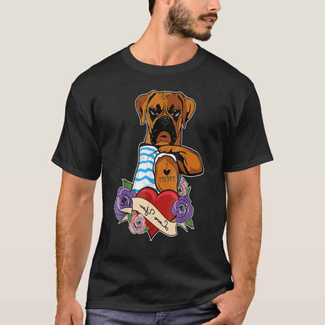 T-shirt Akiras Fudowomens I Love Maman Tattoo I Boxer (Devant)