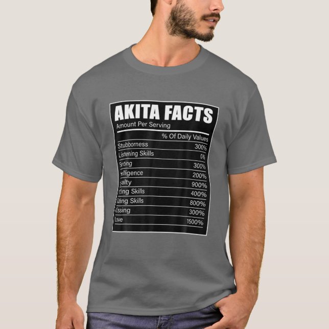 T-shirt Akita Amoureux des chiens Akita Faits Akita Chien (Devant)
