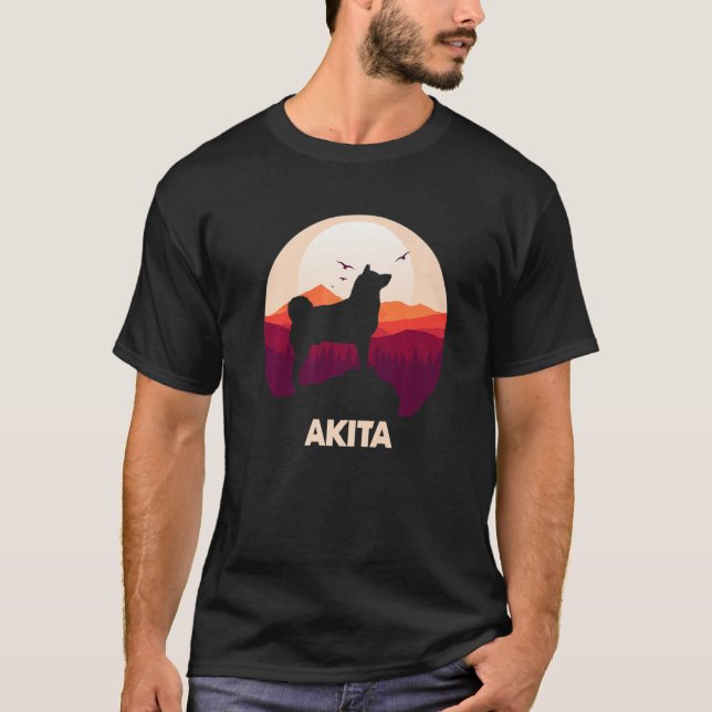 T-shirt Akita and Moon Halloween  1 (Devant)